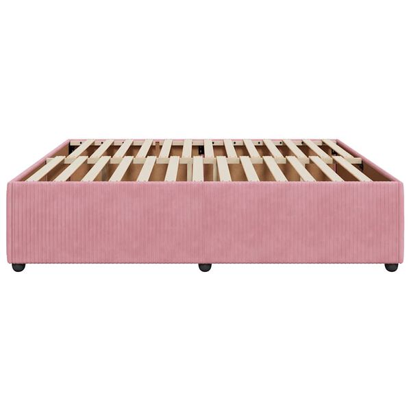 VidaXL Cadre de lit sans matelas rose 180x200 cm velours