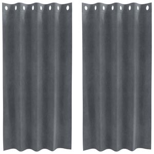 vidaXL Rideaux occultants 2 pc Gris clair 140 x 175 cm Velours
