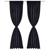 2 pcs Rideau Blackout Occultant Noir T&ecirc;te &agrave; Fente 135 x 245 cm
