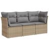 vidaXL Salon de jardin avec coussins 3 pcs beige r&eacute;sine tress&eacute;e
