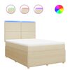 vidaXL Sommier &agrave; lattes de lit avec matelas Cr&egrave;me 140x190 cm Tissu