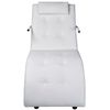 vidaXL Chaise longue avec oreiller Blanc Similicuir
