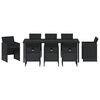 vidaXL Ensemble de salle &agrave; manger pour jardin 9 pcs Noir polyrotin