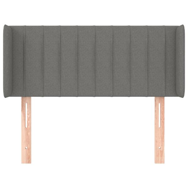 vidaXL T&ecirc;te de lit avec oreilles Gris fonc&eacute; 83x16x78/88 cm Tissu