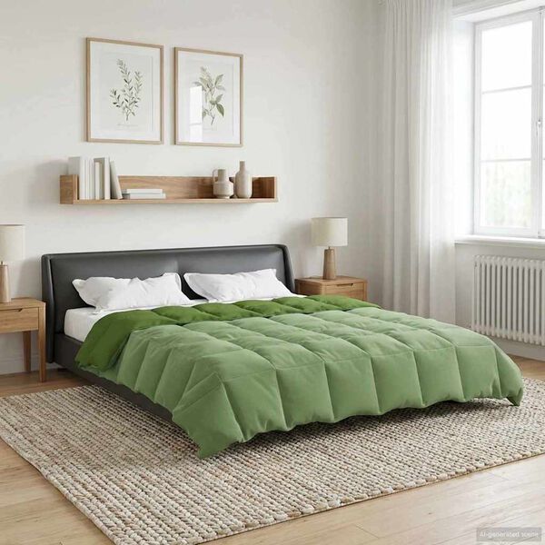 vidaXL Duvet complet toute l'ann&eacute;e Vert 240 x 260 cm Microfibre