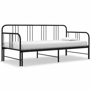 vidaXL Cadre de canap&eacute;-lit extensible sans matelas Noir M&eacute;tal 90x200cm