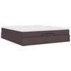 VidaXL Cadre de lit ottoman avec matelas marron fonc&eacute; 160x200 cm tissu