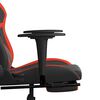 vidaXL Chaise de jeu de massage avec repose-pied Noir&Rouge Similicuir