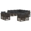 vidaXL Ensemble de canap&eacute; de jardin 11 pc 11 place Gris polyrotin
