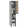 vidaXL Buffet haut Sonoma gris 34,5x34x180 cm Bois d'ing&eacute;nierie