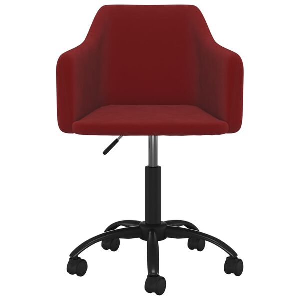 vidaXL Chaises &agrave; manger pivotantes lot de 4 Rouge bordeaux Velours