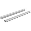 vidaXL Tige de placard 2 pcs Argent&eacute; 764 x 15 x 29 mm