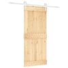 vidaXL Porte coulissante Naturel et Blanc 90 x 210 cm