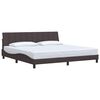 vidaXL Cadre de lit sans matelas Hanko marron fonc&eacute; 200x200 cm tissu