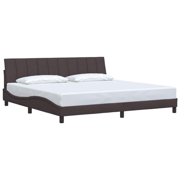 vidaXL Cadre de lit sans matelas Hanko marron fonc&eacute; 200x200 cm tissu