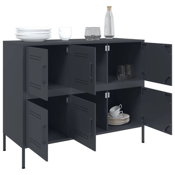 vidaXL Buffet anthracite 100,5x39x79 cm acier