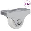vidaXL Roulettes 12 pcs Blanc 42 x 11,5 x 29 mm Fer
