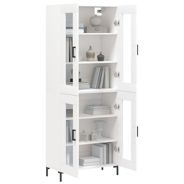 vidaXL Buffet haut Blanc 69,5x34x180 cm Bois d'ingénierie