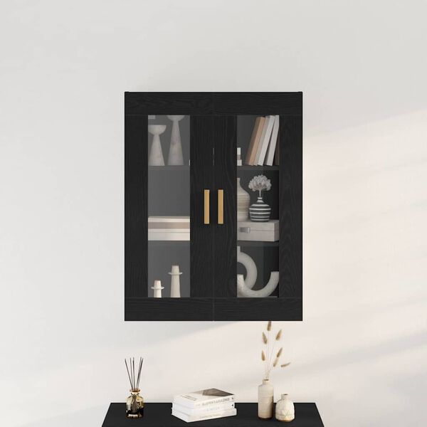 vidaXL Meuble mural Ch&ecirc;ne noir 69,5 x 34 x 90 cm Bois d'ing&eacute;nierie