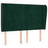 vidaXL T&ecirc;te de lit avec oreilles Vert fonc&eacute; 147x23x118/128 cm Velours
