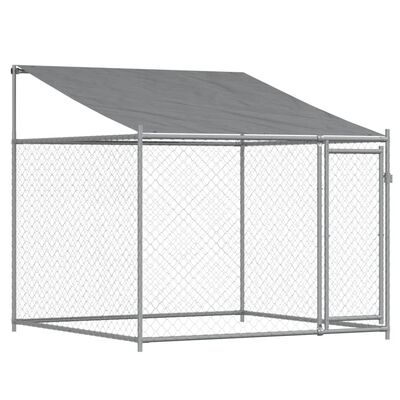 vidaXL Cage pour chien avec toit/portes gris 10x2x2 m acier galvanisé