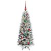vidaXL Sapin de No&euml;l artificiel avec 150 LED avec support Blanc 120 cm