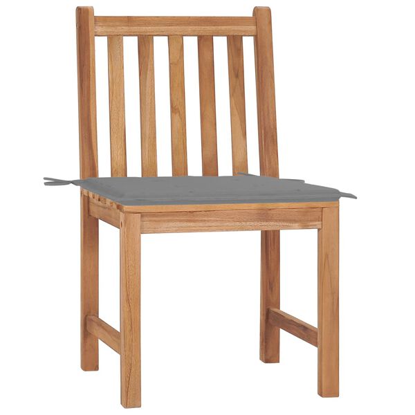 vidaXL Chaises de jardin lot de 2 avec coussins Bois de teck massif