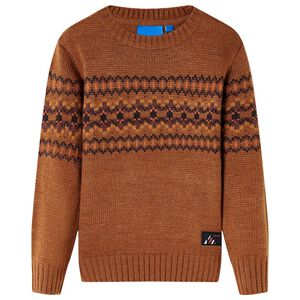 Pull-over tricot&eacute; pour enfants cognac 92