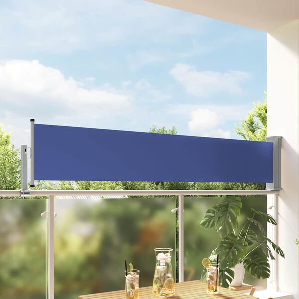 vidaXL Auvent lat&eacute;ral r&eacute;tractable de patio 60x300 cm Bleu