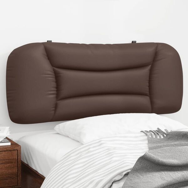 vidaXL Coussin de t&ecirc;te de lit Hvar marron 100 cm similicuir
