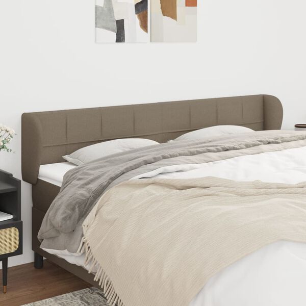 vidaXL T&ecirc;te de lit avec oreilles Taupe 203x23x78/88 cm Tissu