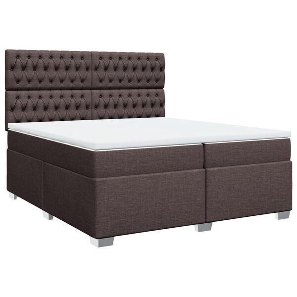 vidaXL Sommier &agrave; lattes de lit avec matelas Marron fonc&eacute; 200x200 cm
