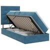 vidaXL Lit avec rangement et matelas Bleu fonc&eacute; 90 x 190 cm Velours
