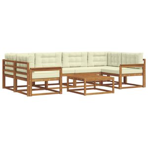 vidaXL Ensemble de canap&eacute;s d'ext&eacute;rieur 7 pcs Naturel et Cr&egrave;me