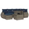 vidaXL Ensemble de canap&eacute; de jardin 7 pcs avec coussins gris r&eacute;sine tress&eacute;e