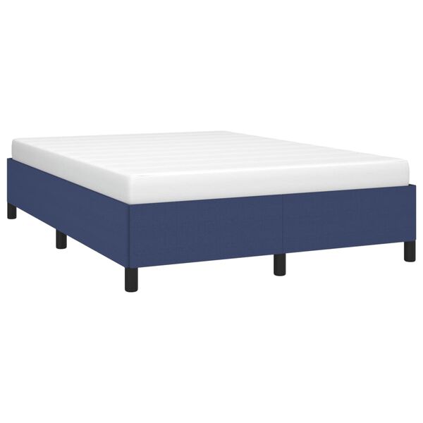 vidaXL Cadre de lit sans matelas bleu 140x190 cm tissu