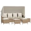 vidaXL Salon de jardin avec coussins 5 pcs beige r&eacute;sine tress&eacute;e
