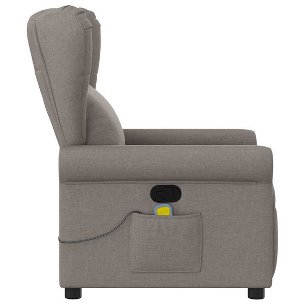 vidaXL Fauteuil de massage inclinable Taupe Tissu