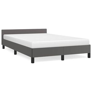vidaXL Cadre de lit avec tête de lit sans matelas gris 120x200 cm