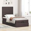vidaXL Cadre de lit ottoman avec matelas marron fonc&eacute; 80x200 cm tissu