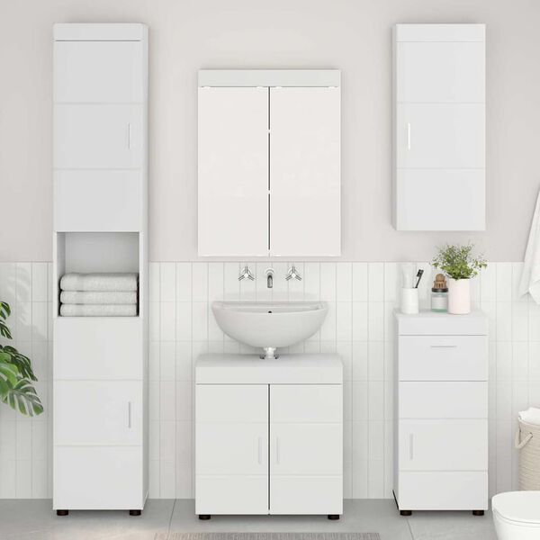 vidaXL Armoire murale de salle de bain TULUM Blanc 37 x 24,5 x 86 cm