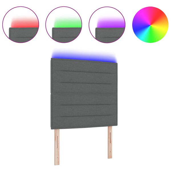 vidaXL T&ecirc;te de lit LED avec t&ecirc;te de lit Gris fonc&eacute; 100 cm Polyester