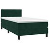 vidaXL Sommier &agrave; lattes de lit et matelas Vert fonc&eacute; 80x200 cm Velours