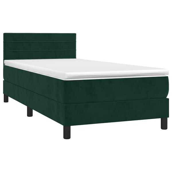 vidaXL Sommier &agrave; lattes de lit et matelas Vert fonc&eacute; 80x200 cm Velours