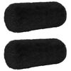 vidaXL Coussin avec oreiller HEERLEN 2 pi&egrave;ces Noir Fleece PV
