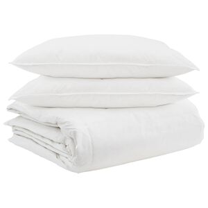 vidaXL Ensemble de Duvet avec oreiller 3 pcs Blanc Plume de canard