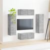 vidaXL Ensemble meuble TV 4 pcs Gris b&eacute;ton Bois d'ing&eacute;nierie