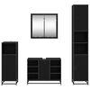 vidaXL Ensemble de mobilier de salle de bain 4 pcs Ch&ecirc;ne noir