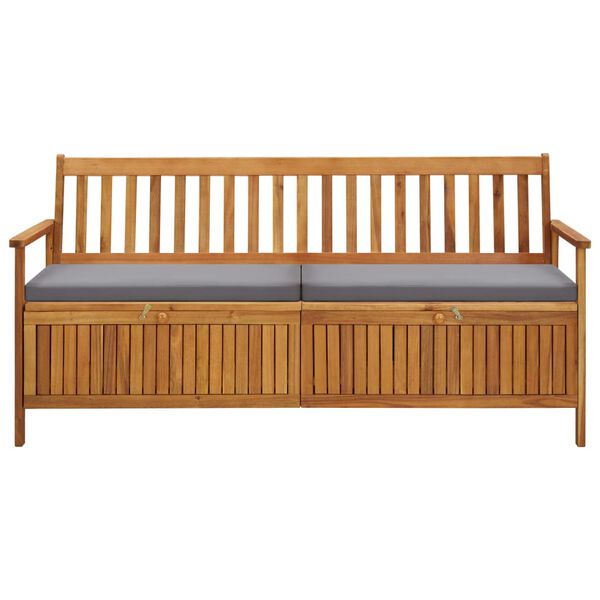vidaXL Banc de rangement de jardin avec coussin 170 cm Bois d'acacia