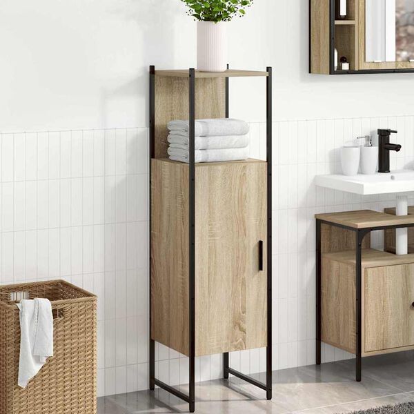 vidaXL Cabinet de salle de bain avec &eacute;tag&egrave;re Beige 33 x 33 x 120,5 cm